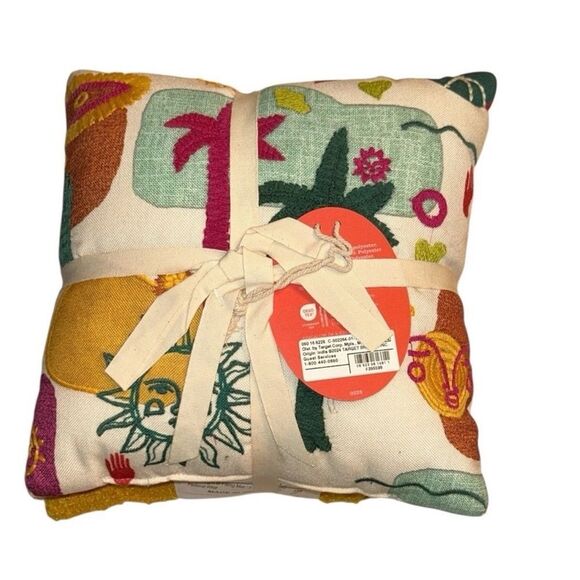 OpaHouse 2pc Pack Yellow & White  Decorative Pillow. - Picture 2 of 5